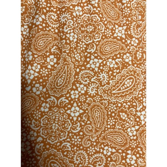 Forever 21 Women's Small Orange Paisley Hippie Boho Bell Bottoms Leggings NEW - Picture 6 of 10